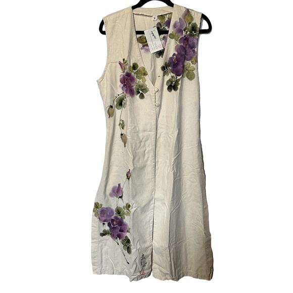 NWT One-of-a-Kind Oriental Painting by Kay Stratman "Singing Bird" 100% Silk - Picture 1 of 16